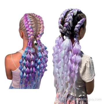Wholesale Braiding Hair Mix Rainbow Braids Synthetic Jumbo Braids Hair Extension for Women